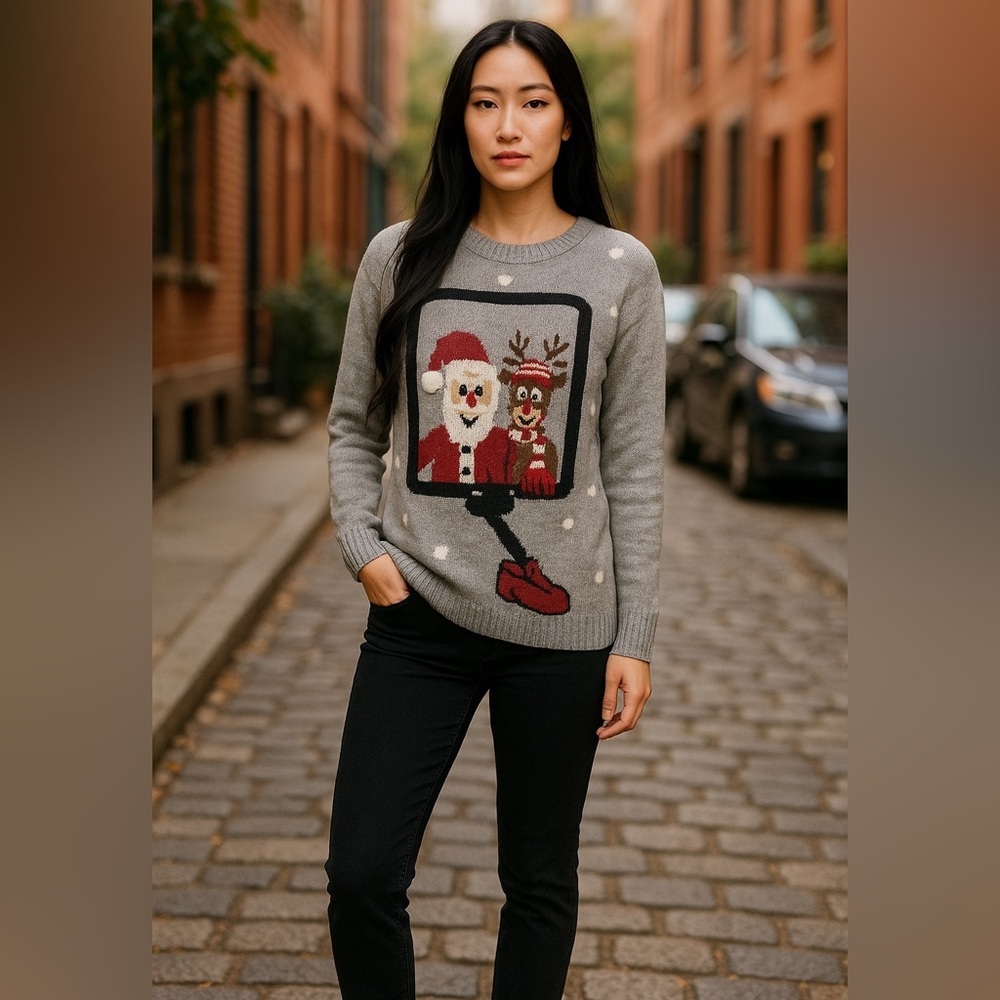 ❤️HOST PICK❤️NWOT Selfie Santa Christmas Sweater
